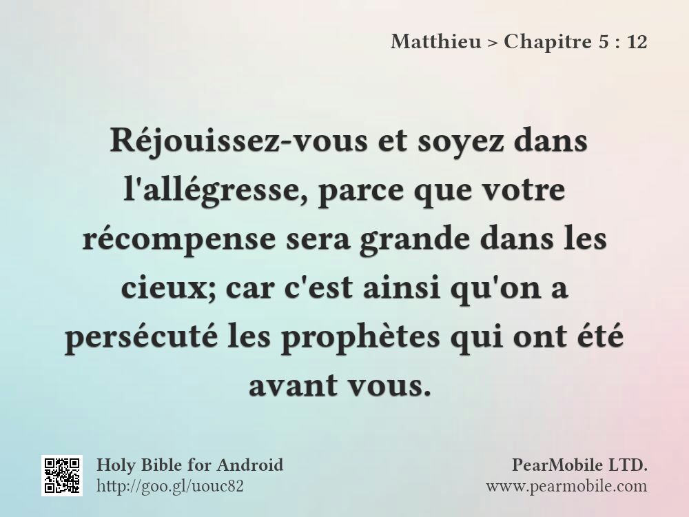 Matthieu, Chapitre 5:12
